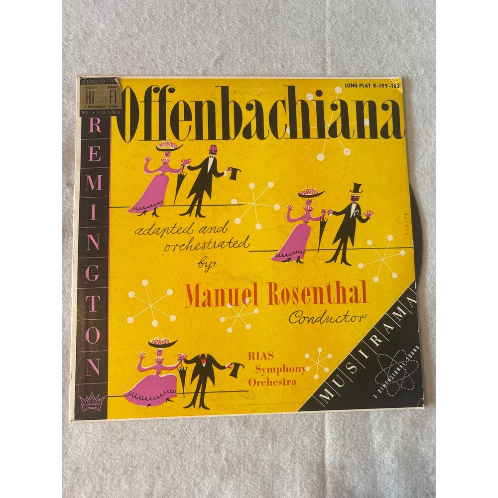 Remington Offenbachiana Vinyl LP Manuel Rosenthal RIAS Symphony 12" Yellow Good